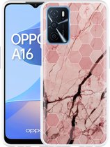 Oppo A16 / A16s Hoesje Pink Marble - Designed by Cazy