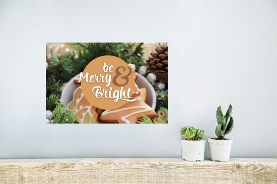 Affiche Proverbes - Citations - 'Be merry & bright' - 30x20 cm