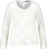 SAMOON Dames Blouse met kant-look Offwhite-56