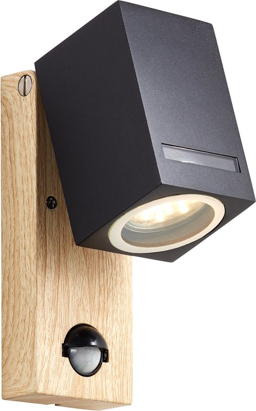 Lampe d'extérieur Goliving avec détecteur de mouvement - Applique noire à l' intérieur