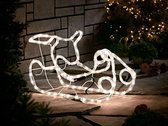 AG Kerstverlichting buiten en binnen - Slee- 60cm hoog - 3D figuur - energiezuinig - kerst -spatwaterdicht - met timer - wit warmlicht - kerstman - buitenverlichting