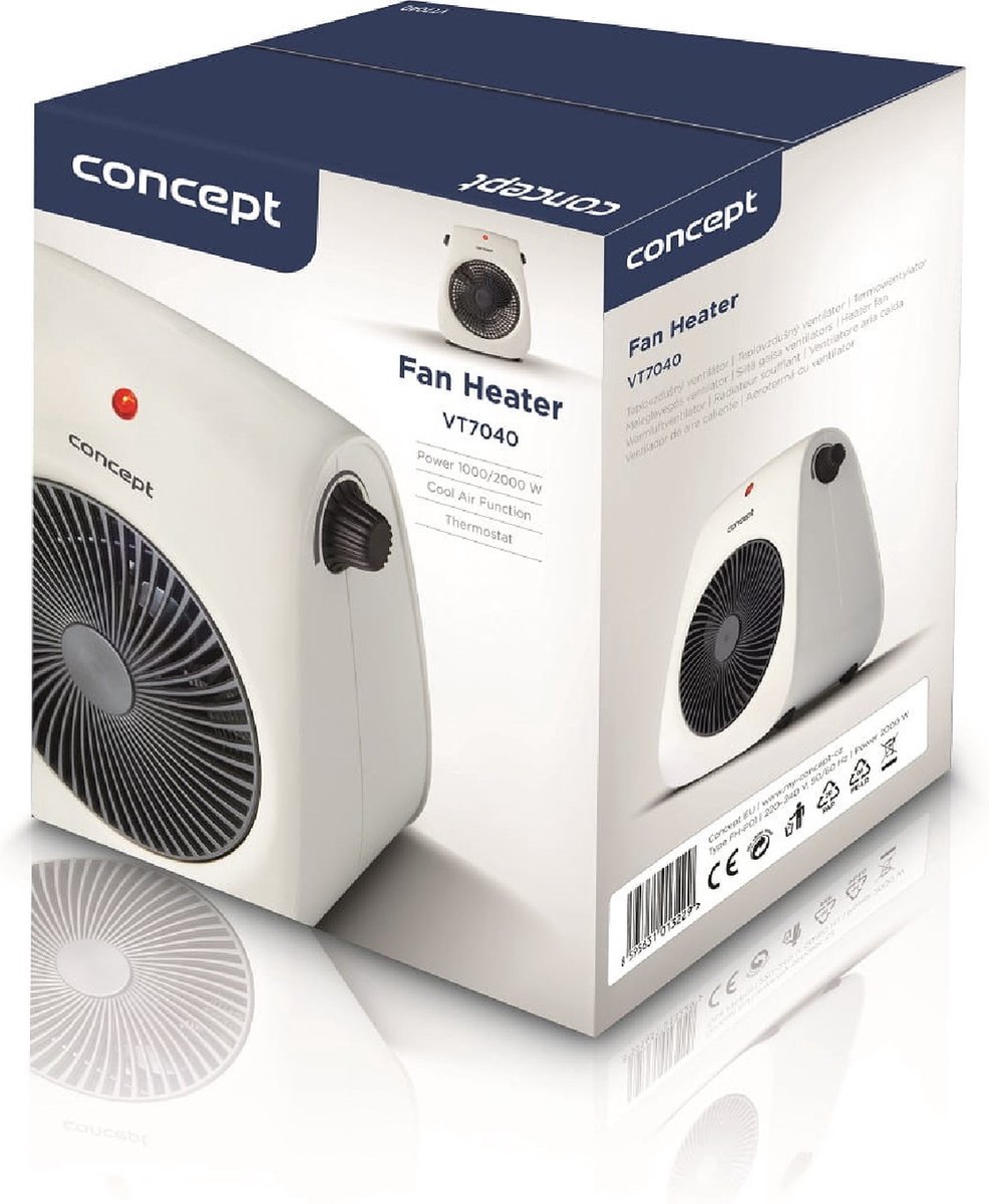 Concept VT7040 Ventilator – Met Warme Luchtstroom Functie – Ventileren en Verwarmen – Wit — afbeelding 6