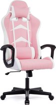 Luxe gamestoel - Pink Edition - Game stoel - Met voetsteun - Ergonomisch - Bureaustoel - E-Sports - Verstelbaar- Racing - Gaming Chair - Roze