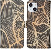 iMoshion Design Softcase Book Case iPhone 13 hoesje - Golden Leaves