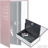 ESTARK® Geheime Boekkluis Geldkist - Boekenkluis - Verborgen Kluis in Boek Met Sleutelslot - Locker Metaal - Rood