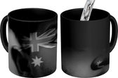 Magische Mok - Foto op Warmte Mok - Vlag van Australië - zwart wit - 350 ML