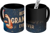 Magische Mok - Foto op Warmte Mokken - Koffiemok - Cadeau opa - Vaderdag - Spreuken - Best grandpa ever - Quote - Magic Mok - Beker - 350 ML - Theemok - Mok met tekst