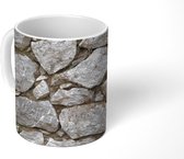 Mok - Stenen muur met en grote stenen - 350 ML - Beker
