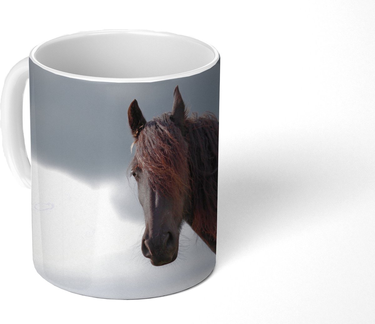 Mok - Koffiemok - Paarden - Lucht - Portret - Mokken - 350 ML - Beker - Koffiemokken - Theemok