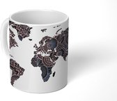 Mok - Wereldkaart - Zwart - Mandela - 350 ML - Beker