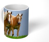 Mok - Koffiemok - Paarden - Gras - Lucht - Mokken - 350 ML - Beker - Koffiemokken - Theemok