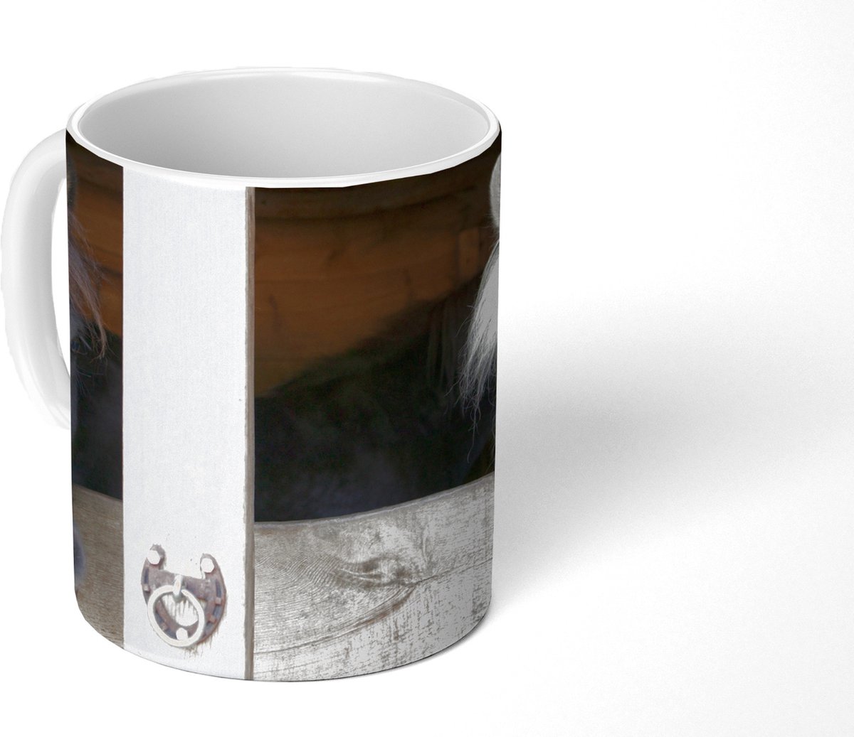 Mok - Koffiemok - Paarden - Paardenstal - Planken - Mokken - 350 ML - Beker - Koffiemokken - Theemok