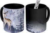 Magische Mok - Foto op Warmte Mokken - Koffiemok - Winter - Hert - Uil - Magic Mok - Beker - 350 ML - Theemok