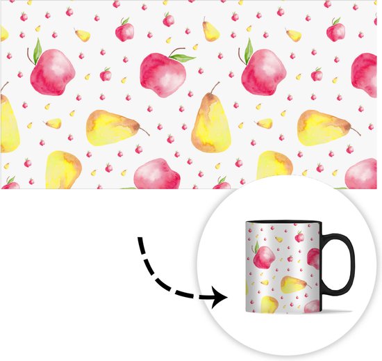 Magic Mug - Photo Heat Mug - Fruit - Aquarelle - Wit - 350 ML - Sinterklaas Gift - Noël Presents - Shoes Presents - Handout Presents