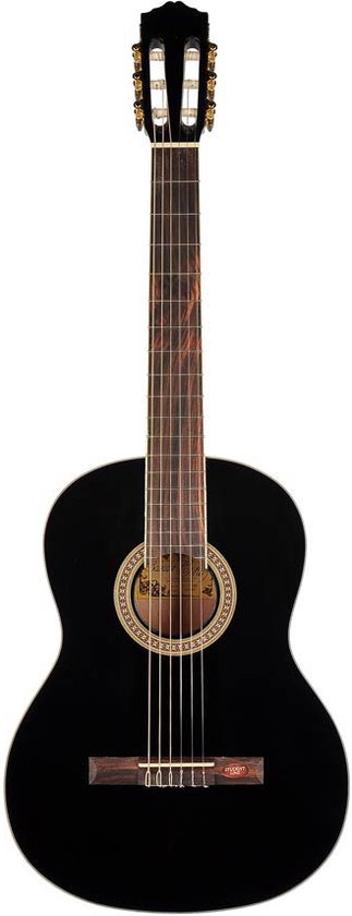 Salvador Cortez CC10- BK 4/4 guitare classique avec table en cèdre, noir brillant