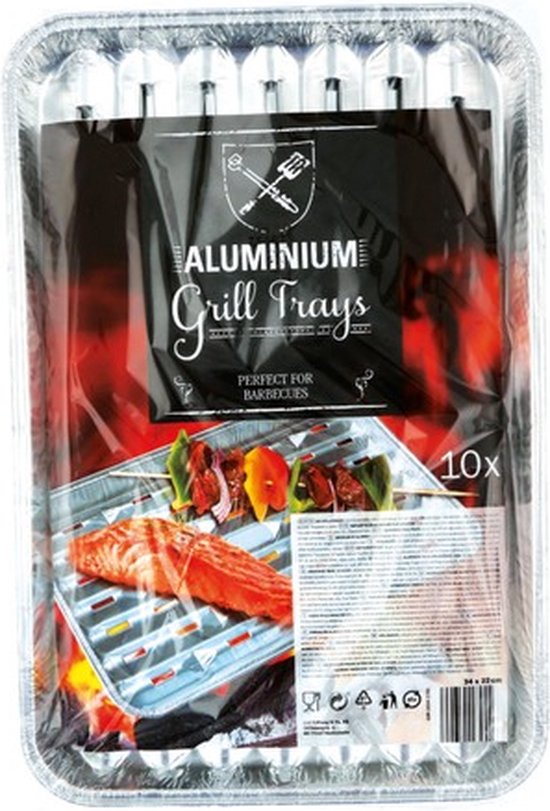 Aluminium BBQ Trays 34 x 22cm Grillmeister (10 stuks)