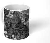 Mok - Herinnering aan de tuin van Etten - Vincent van Gogh - Zwart - Wit - 350 ML - Beker