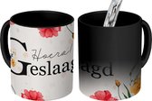 Magische Mok - Foto op Warmte Mokken - Koffiemok - Spreuken - 'Hoera geslaagd' - Quotes - Feest - Magic Mok - Beker - 350 ML - Theemok