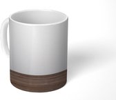 Mok - Planken structuur met een witte achtergrond - 350 ML - Beker