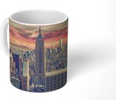 Mok - Kleurrijke lucht boven het Empire State Building in New York - 350 ML - Beker