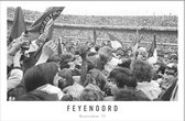 Walljar - Feyenoord kampioen '71 - Zwart wit poster met lijst