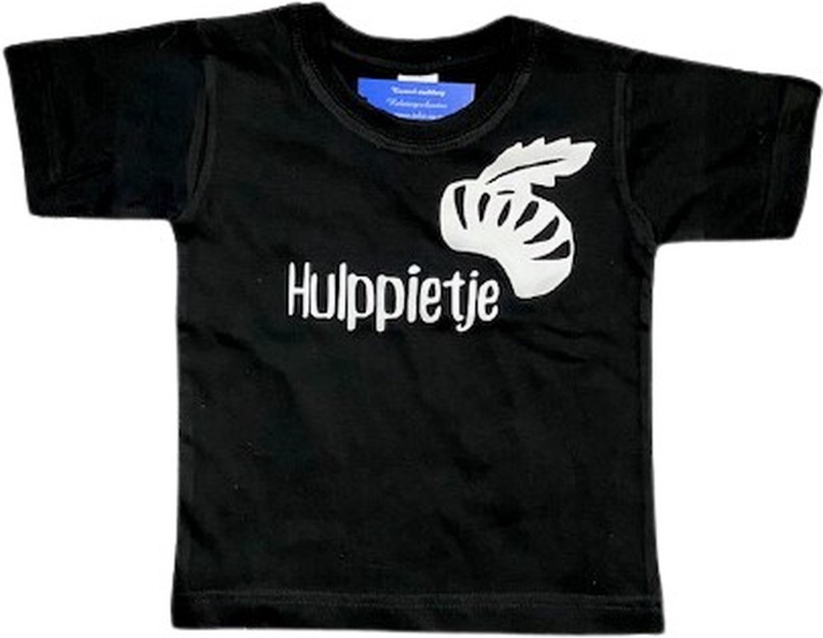 Baby peuter sinterklaas shirt met opdruk hulppietje zwart maat 92