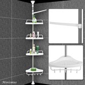 Minismus Telescopisch doucherek met 4 lagen | verstelbaar 155-320 cm | Houder voor o.a. douchegel