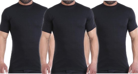 Embrator 3-stuks mannen T-shirt zwart maat 3XL