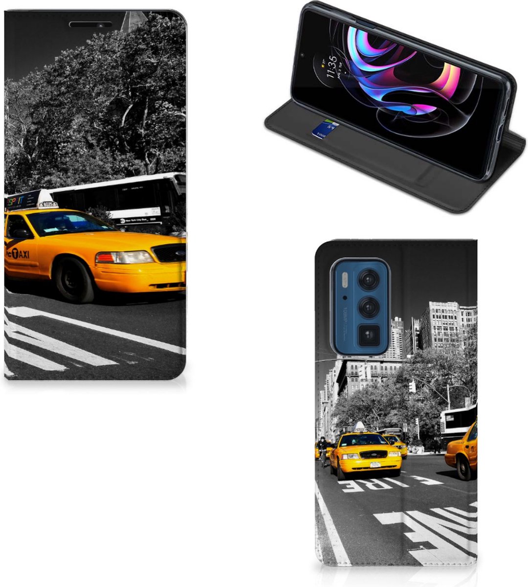 Motorola Edge 20 Pro Book Cover New York Taxi