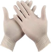 100 Latex handschoenen met manchet | Abena | Poedervrij | Maat L - Wit - Wergwerp