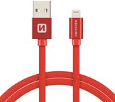 Swissten Lightning naar USB kabel - 2M - voor Apple iPhone en iPad - iPhone oplader - Rood