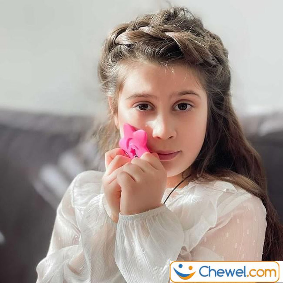 Bijtketting Kauwketting | Ster met maantje | 4 kleuren | Roze | Chewel ® — afbeelding 17