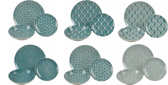 Villa D'Este Home Tovagliette Double Face Bali Leaf In PVC, Set 6 Pezzi, 45x30 Cm, Stampa Foglie