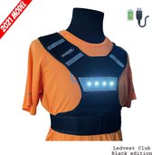 Invincer® - Hardloop verlichting - Reflectie LED vest - Hardloopvest met verlichting - Veiligheidsvest - Hardloophesje - Zwart - M