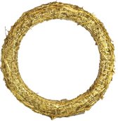 Woondecoratie - krans gras ø50x6cm - natural - 50x6x