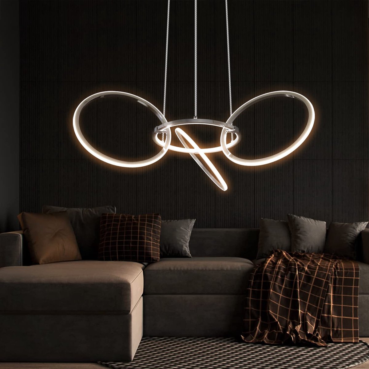 EETTAFEL LAMP - ZINAPS Hanglamp 100 cm LED Kantoor Hanglampen Moderne Ring  Design... | bol.com