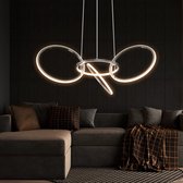 EETTAFEL LAMP - ZINAPS Hanglamp 100 cm LED Kantoor Hanglampen Moderne Ring Design Kroonluchter Dimbaar met Afstandsbediening Acryl Lampenkap Hanglamp Minimalisme Decoratie voor Kantoor Slaapk