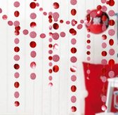 Christmas / Kerst Slinger- Rood / Glitter / Rond - Guirlande - Vlaggenlijn - Vlag | Huwelijk - Geboorte - Feest - Verjaardag - Jubileum - Bruiloft - Babyshower - Event - Wedding - Birthday party - Veranda - Decoratie