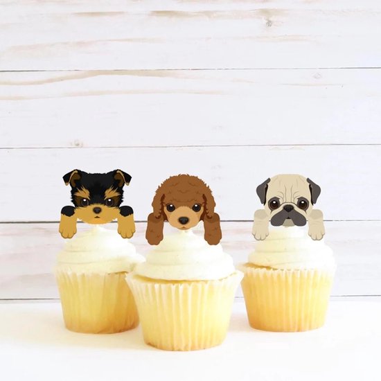 Pak met 16 cupcake Lovely cupcake - hond - hondenfeest -... | bol.com