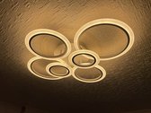 UnicLamps LED - 6 Ring Plafondlamp Met Afstandsbediening - Smart Lamp - Wit - Dimbaar - Woonkamerlamp - Moderne lamp - Plafoniere