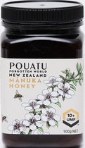 Pouatu manuka honing monofloral +263 MGO antibacteriël bio UMF 10+ 500 gr 100% pure bio rauw