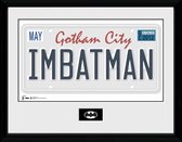 Framed collector print met kader 30 x 40cm Batman - License Plate