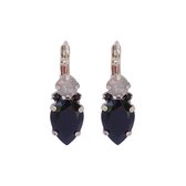 Farfino Ginevra Black Gold - Boucles d'oreilles d'oreilles - Cristal Swarovski® - Fabriqué à la Handgemaakt en Italie