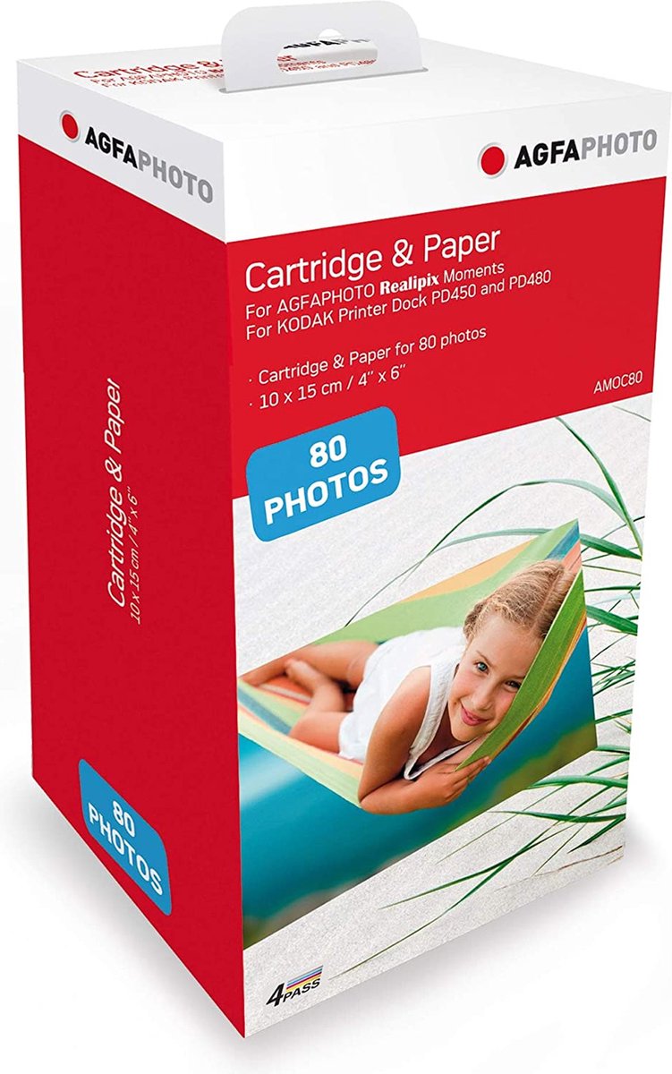AgfaPhoto AMOC80 cartridge en fotopapier voor fotoprinter