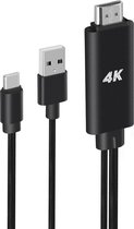 Sounix 4K-High Speed HDMI kabel - 1,8 meter-Zwart -USB-C naar HDMI(4K60Hz) - lengte 1.8m