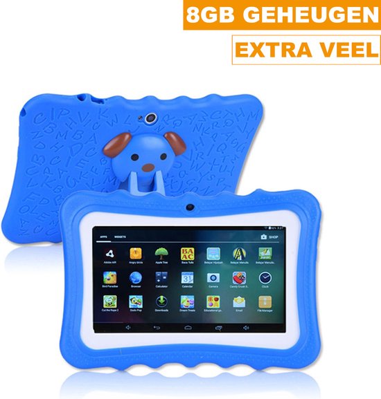 Kindertablet - 7 Inch - 8GB - Tablet voor kinderen - Siliconen Case - Vanaf  5 jaar - Blauw | bol.com
