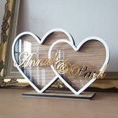 Spaarpot met harten en 2 namen te personaliseren - geschenk - huwelijk - origineel - uniek - presentatie - cadeau -Valentijn - jubileum - gepersonaliseerd