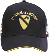 Baseballcap US 1st Cavalry Division - Zwart met Geel logo