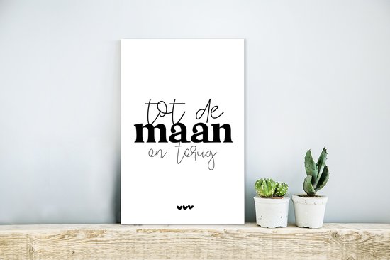 Décoration murale Métal - Peinture Aluminium - Amour - Citations - Vers la lune et retour - 20x30 cm