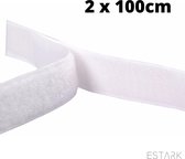 ESTARK Klittenband Zelfklevend - Velcro - 2x100 cm - Extra Sterk - Wit
